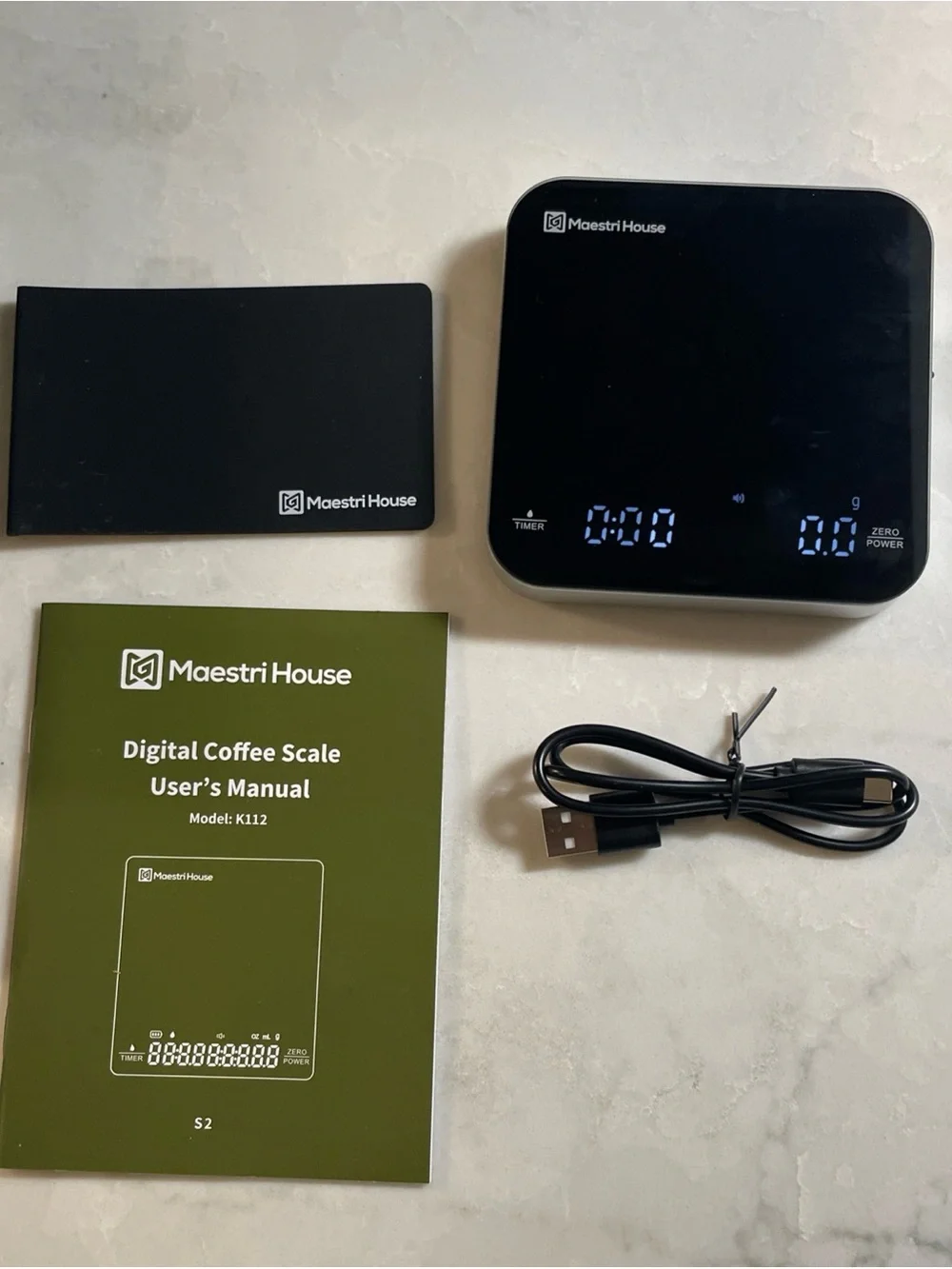 Black Digital Coffee Scale with Timer
